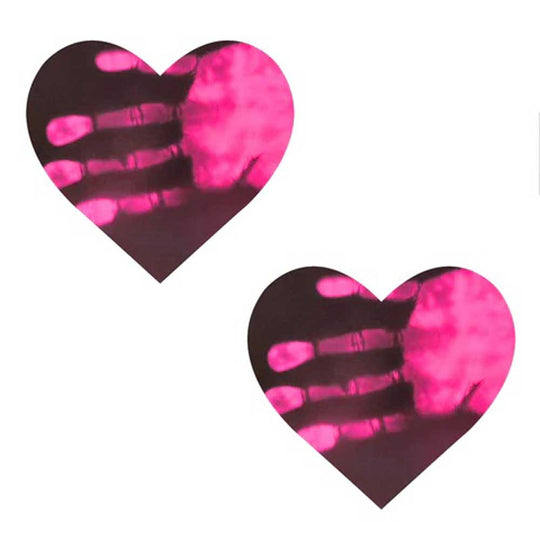 Neon Pinky Tink Temperature Reactive Heart Nipple Cover Pasties - Love it Curvy