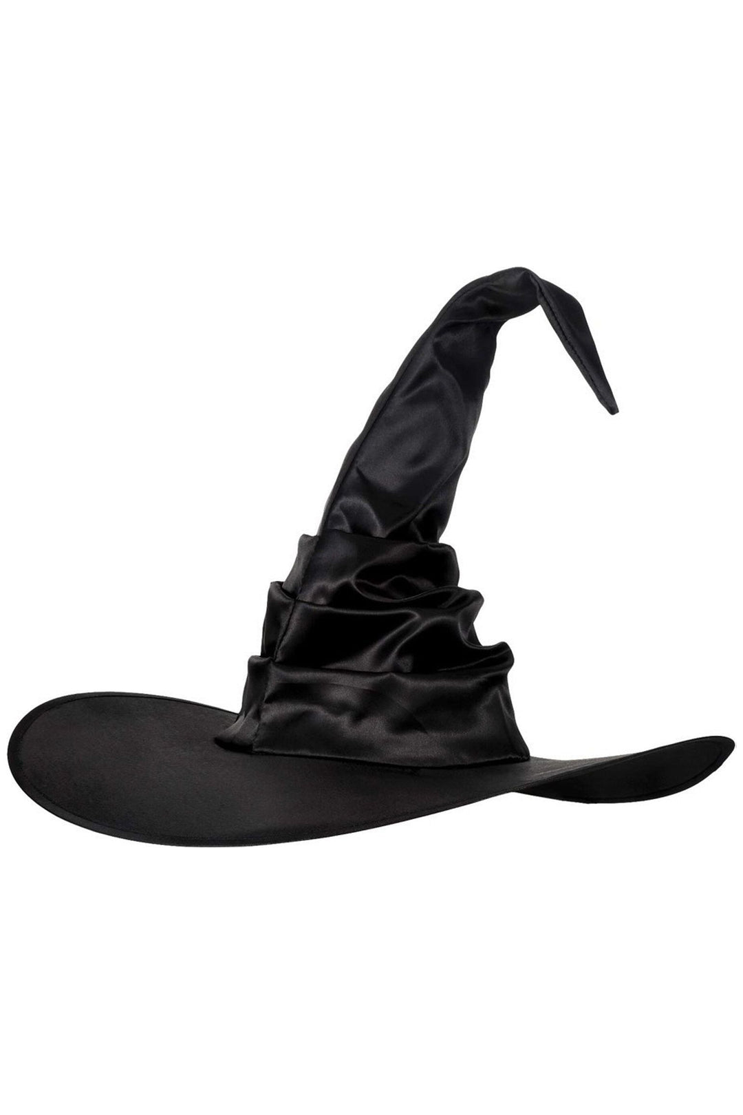 Black Satin Ruched Witch Hat - Love it Curvy
