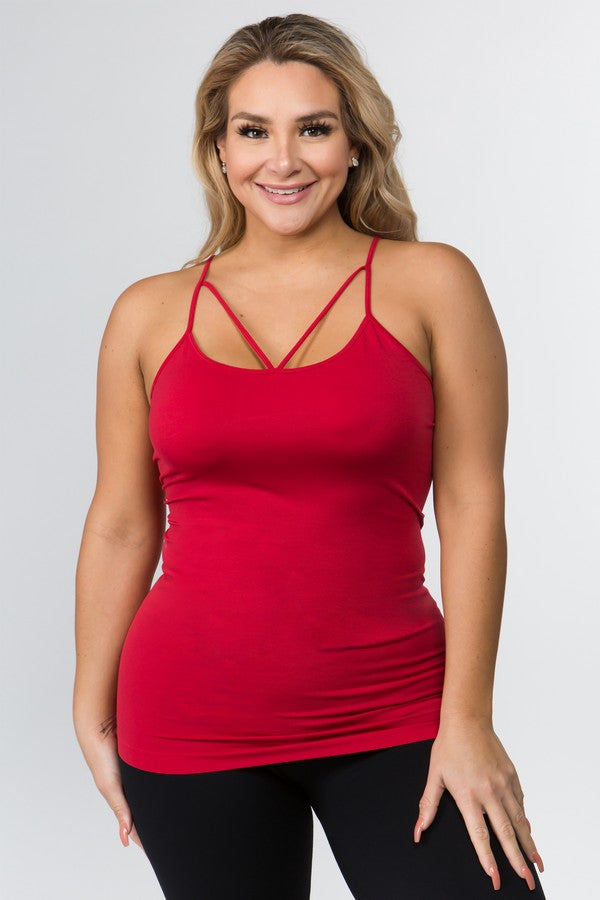 Love It Curvy Seamless Strappy Detail Cami Top