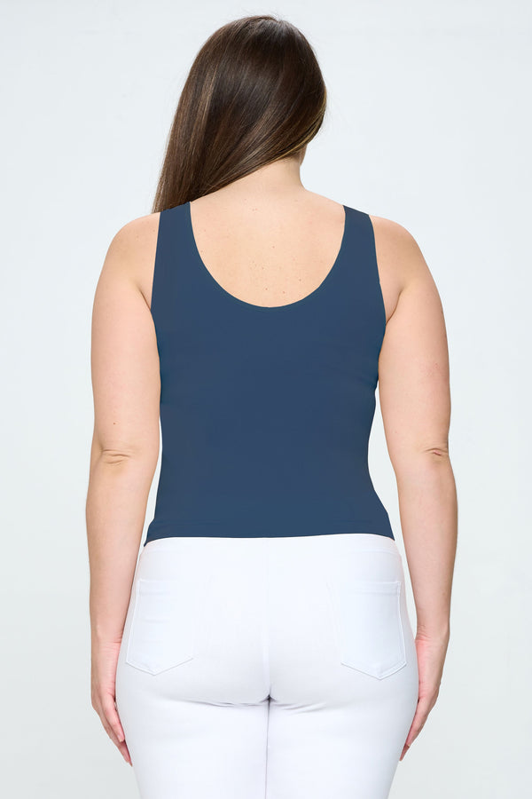 V or U Neckline Reversible Seamless Tank | Love It Curvy