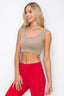 Ribbed Deep Scoop Cropped Tank Top with Reversible Neckline | Love It Curvy