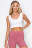 Ribbed Deep Scoop Cropped Tank Top with Reversible Neckline | Love It Curvy
