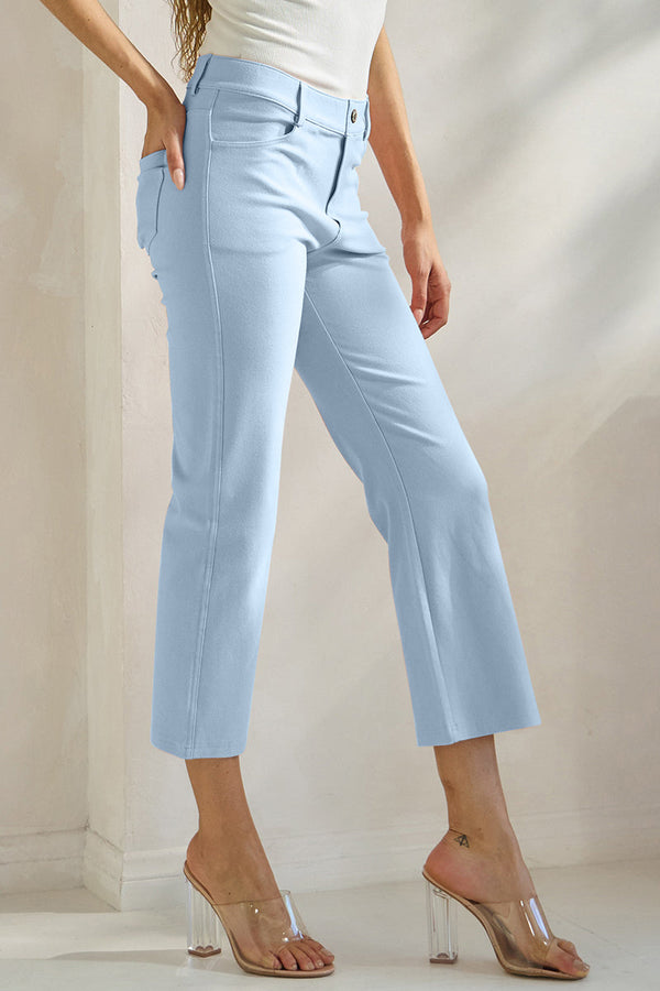 Classic Solid Straight Leg Crop Jeggings | Love It Curvy