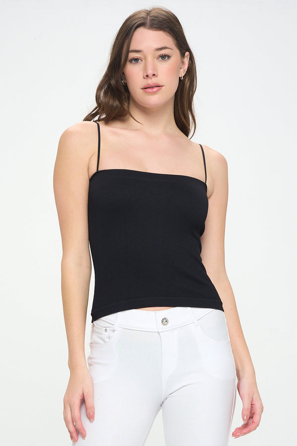 Ribbed Thin Strapped Seamless Cami | Love It Curvy