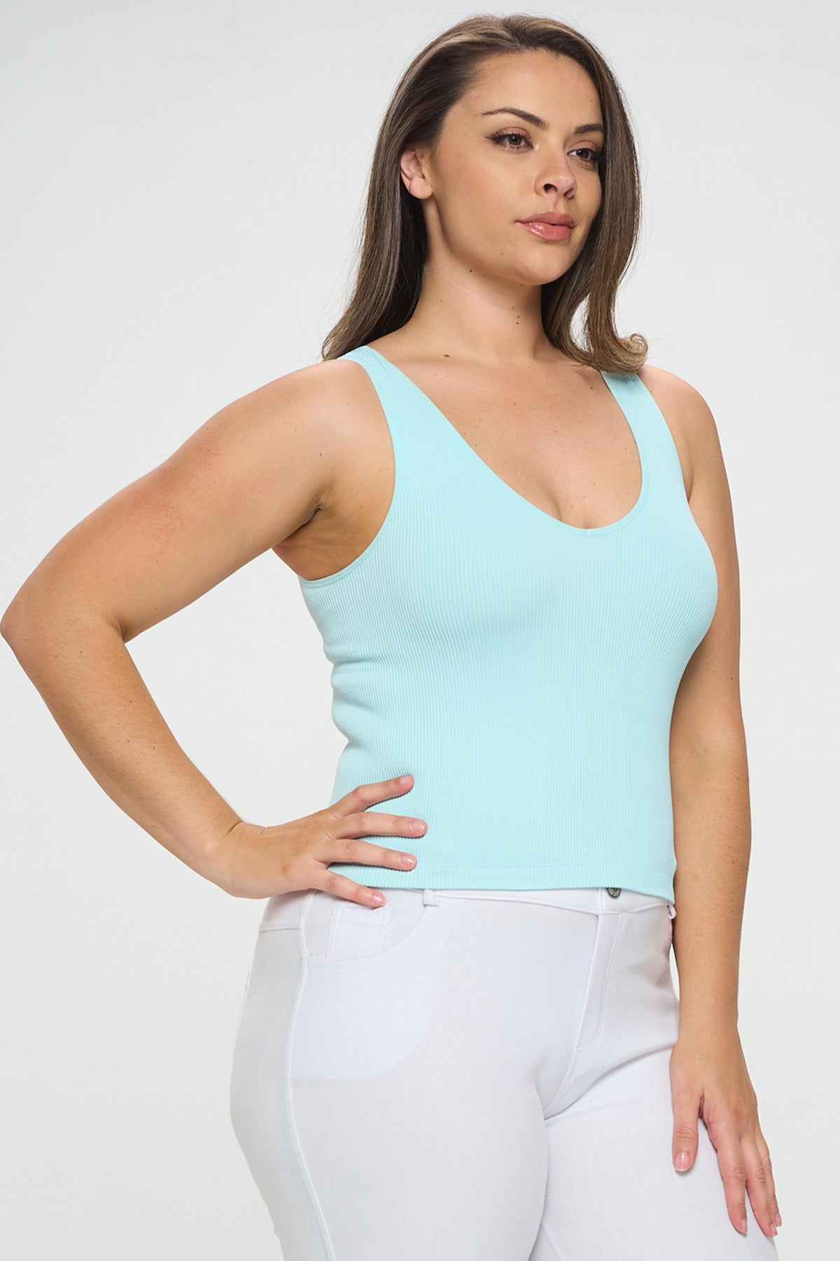 Reversible Ribbed Seamless Tank | Love It Curvy