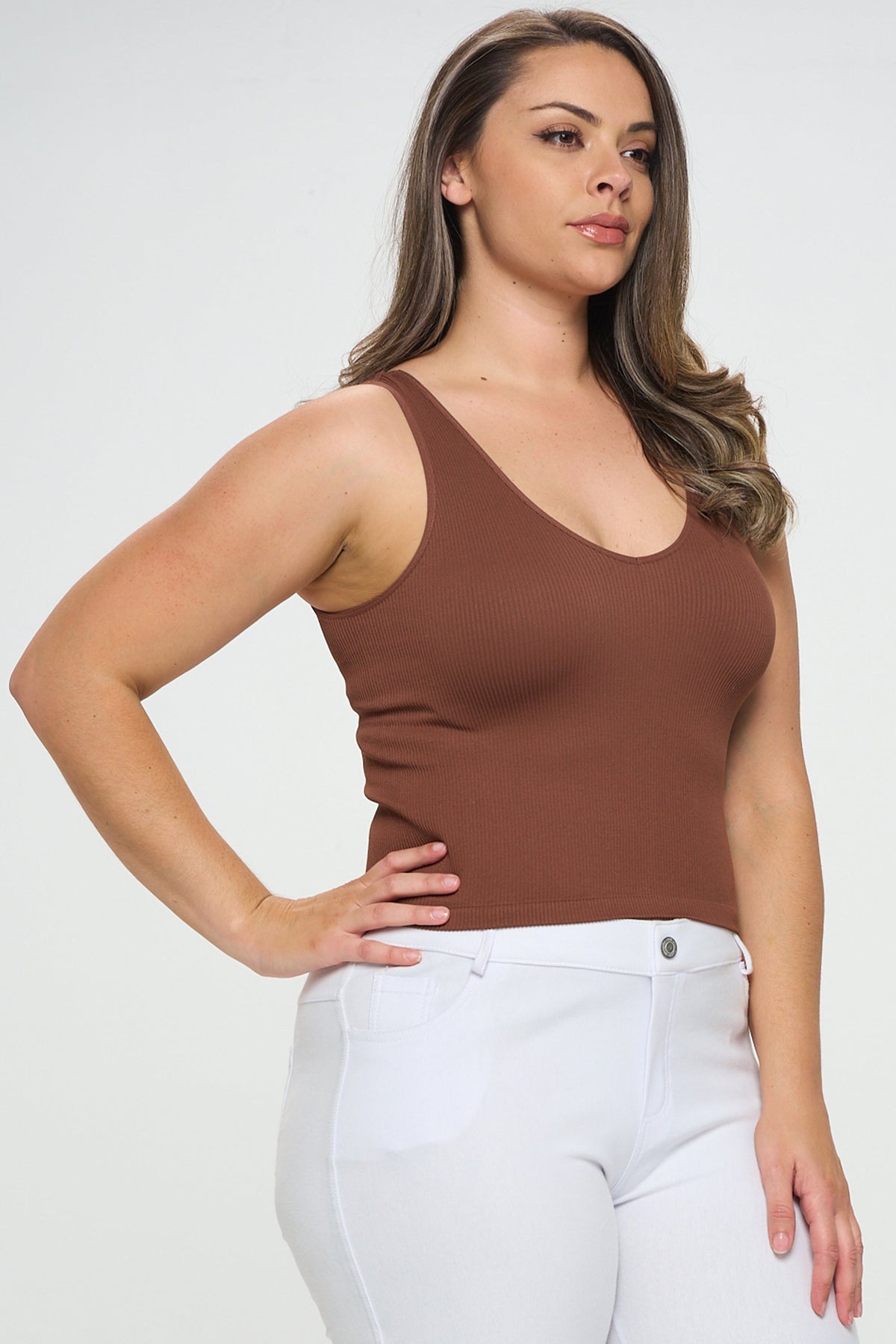 Reversible Ribbed Seamless Tank | Love It Curvy