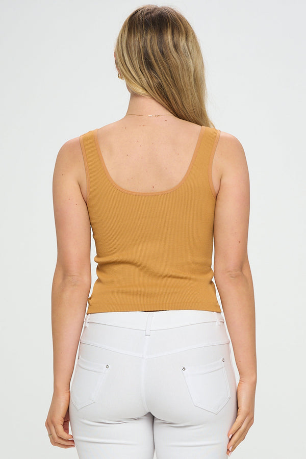 Reversible Ribbed Seamless Tank | Love It Curvy