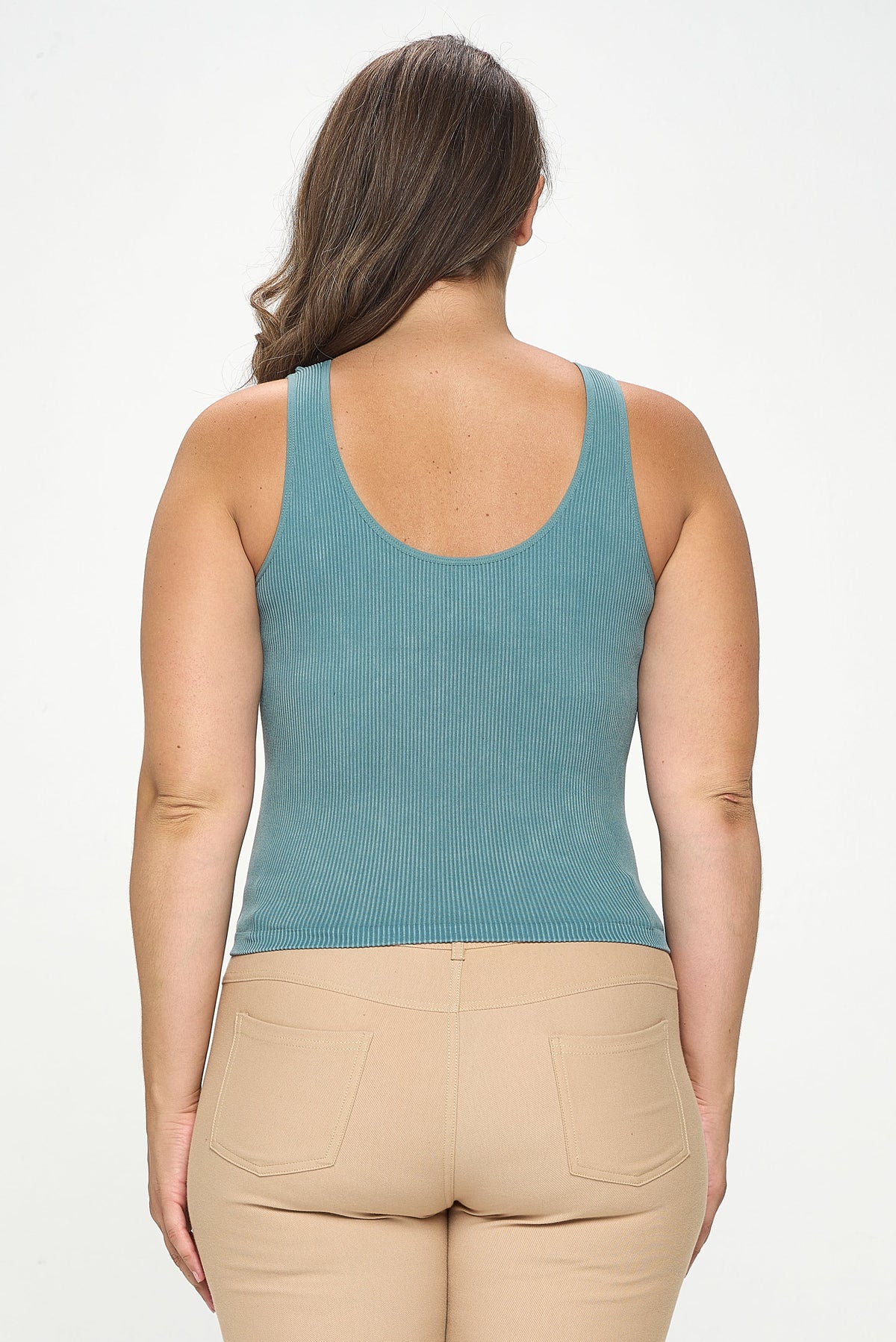 Seamless Reversible Stonewashed Ribbed Tank | Love It Curvy