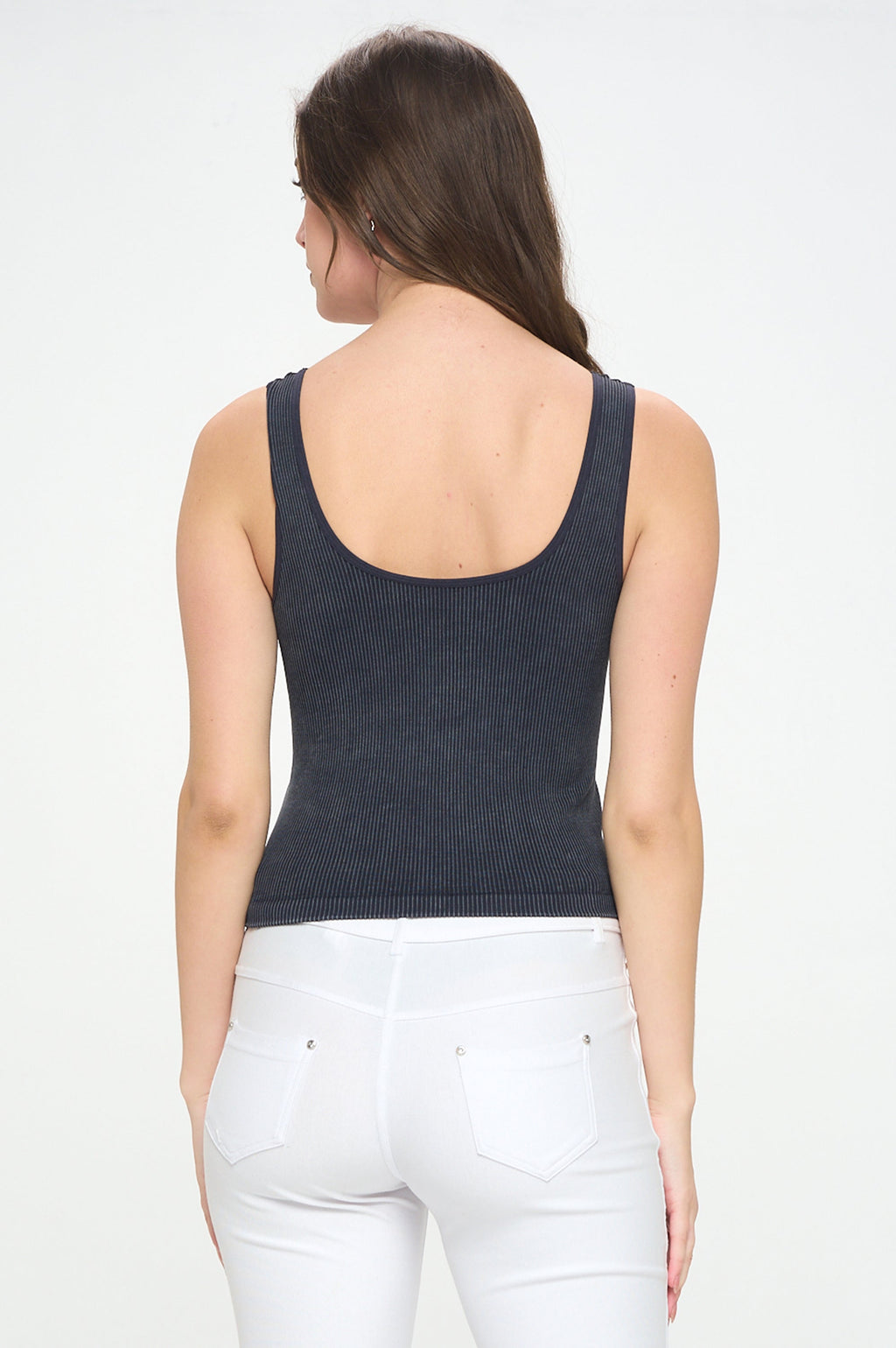 Seamless Reversible Stonewashed Ribbed Tank | Love It Curvy