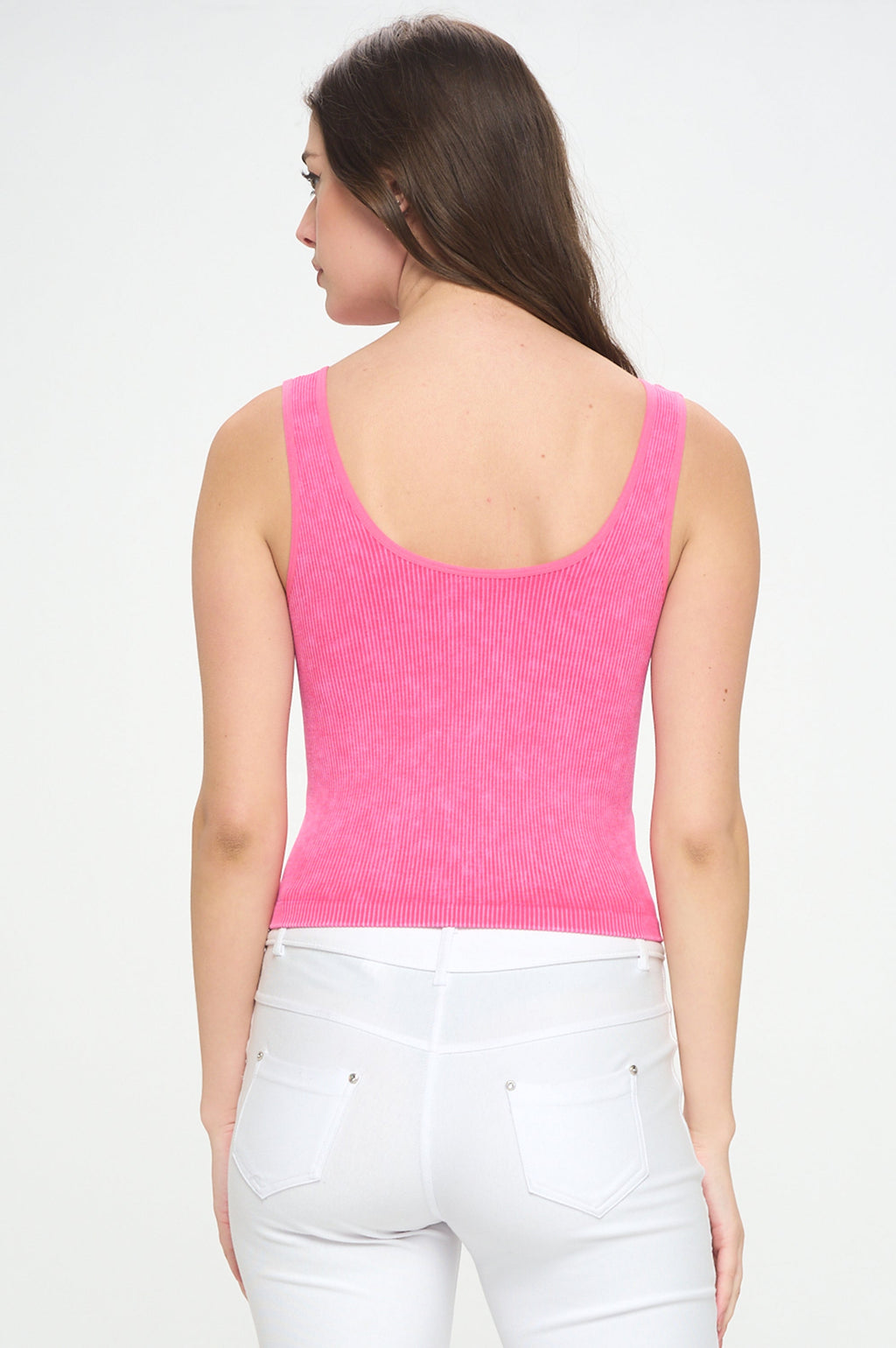 Seamless Reversible Stonewashed Ribbed Tank | Love It Curvy