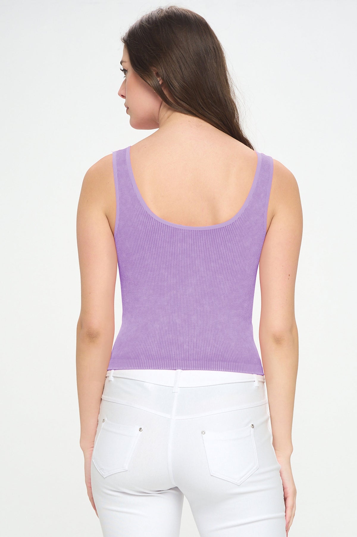Seamless Reversible Stonewashed Ribbed Tank | Love It Curvy