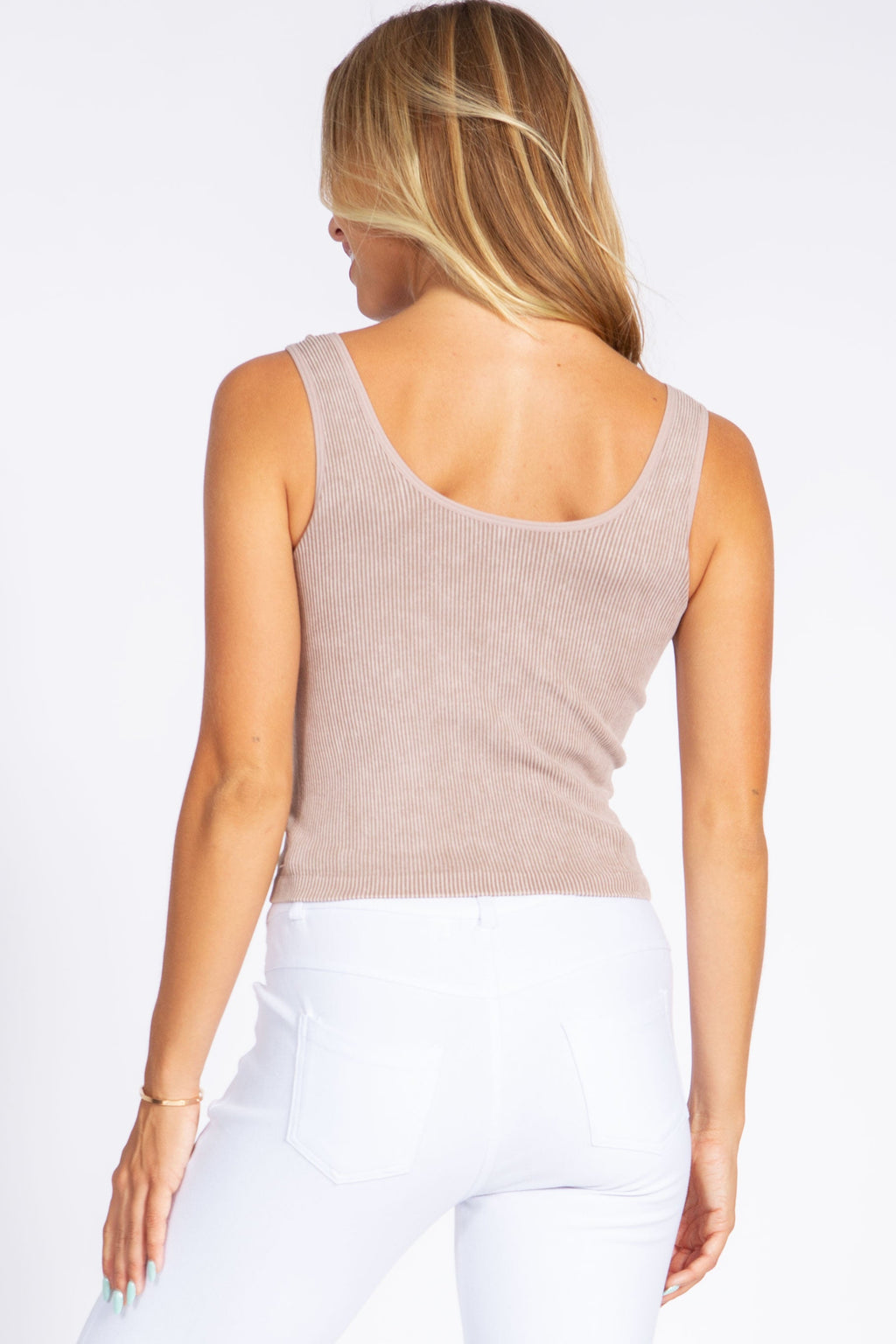 Seamless Reversible Stonewashed Ribbed Tank | Love It Curvy