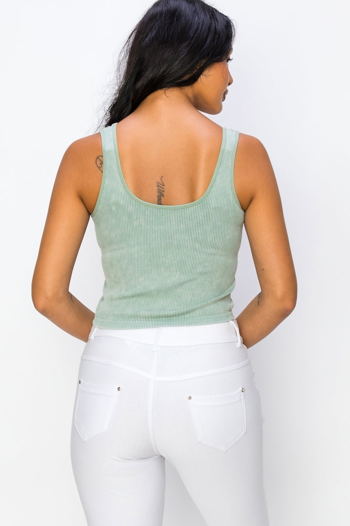 Seamless Reversible Stonewashed Ribbed Tank | Love It Curvy