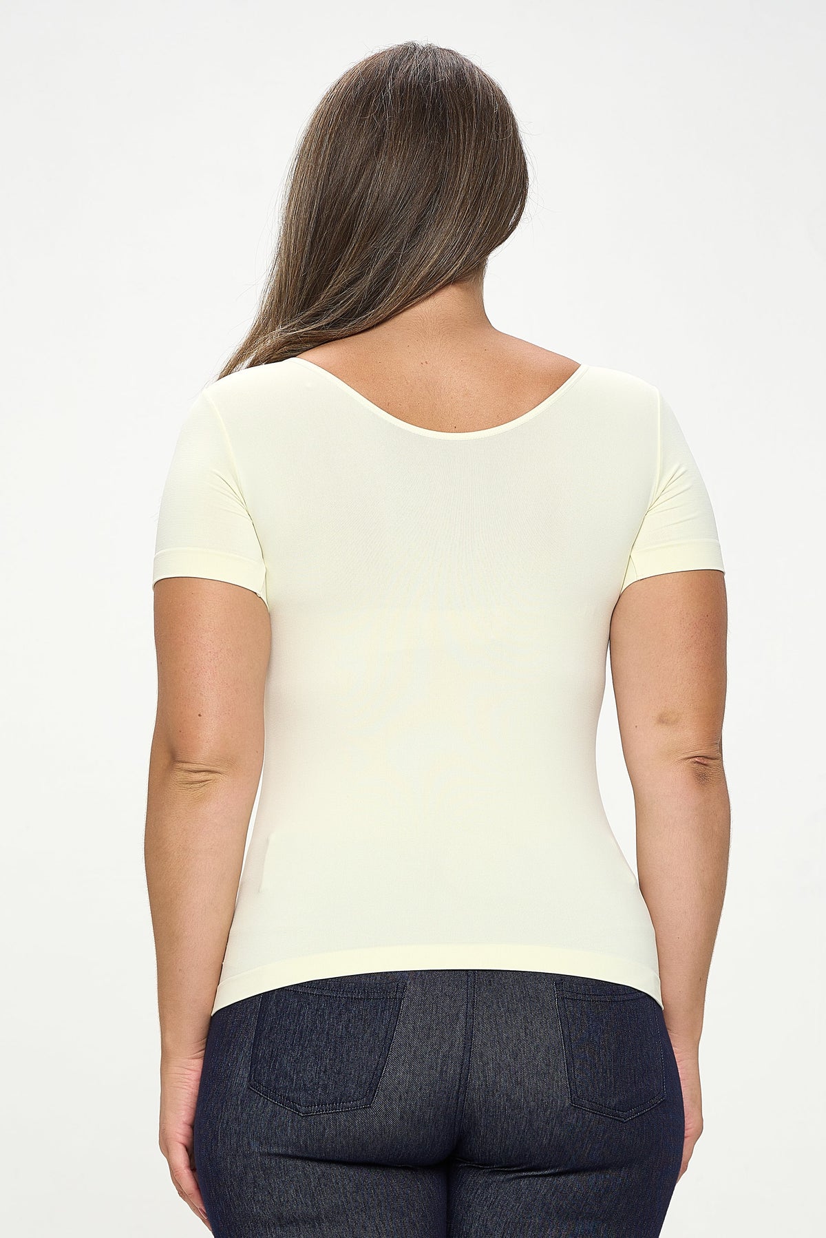 Seamless Reversible V-Neck Short Sleeve Top | Love It Curvy