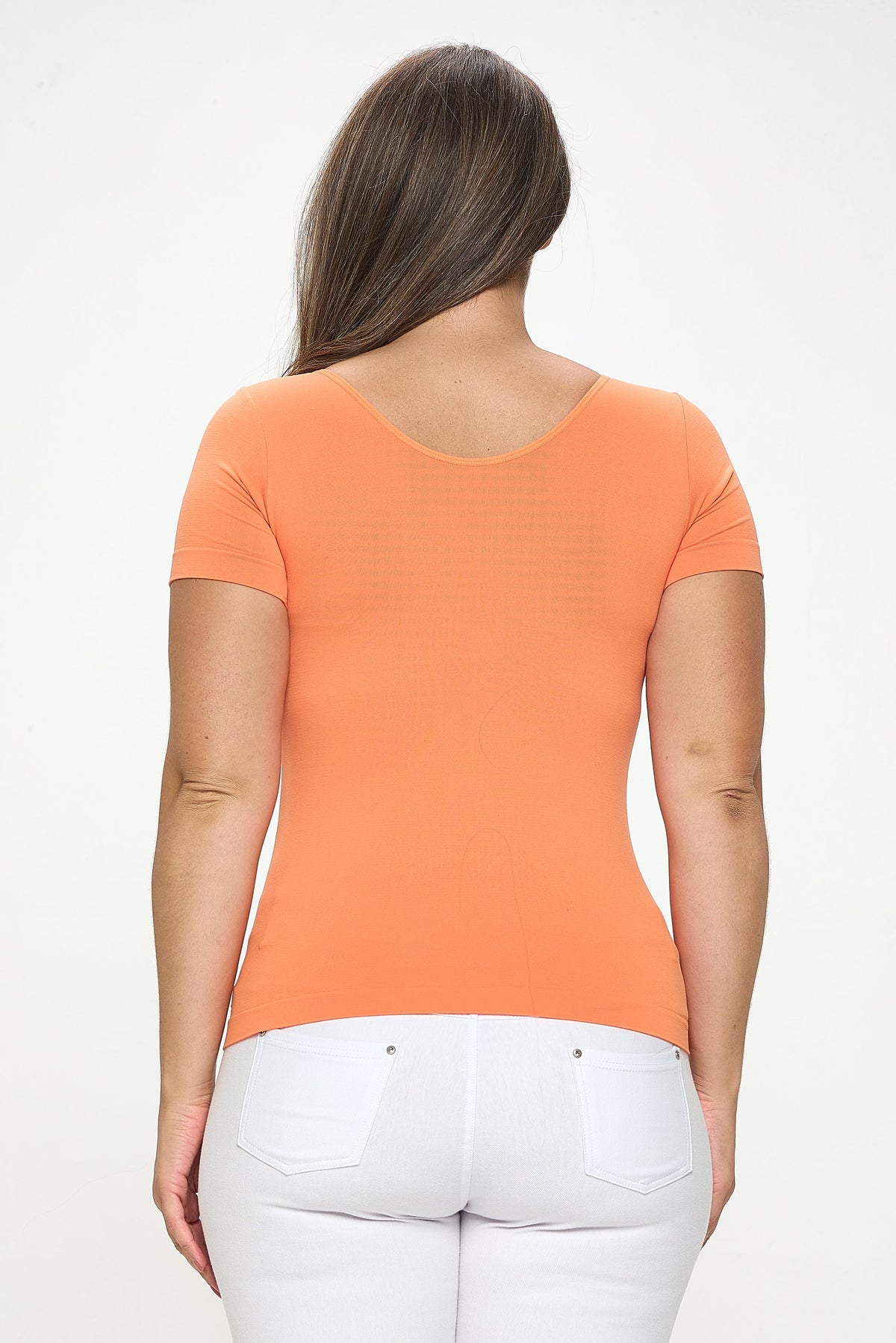 Seamless Reversible V-Neck Short Sleeve Top | Love It Curvy