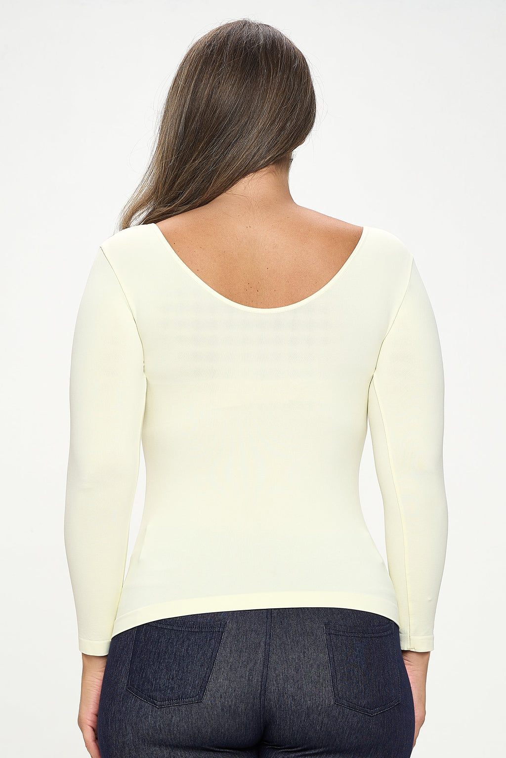 Seamless Reversible V-Neck Long Sleeve Top | Love It Curvy