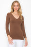 Seamless Reversible V-Neck Long Sleeve Top | Love It Curvy