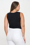 Black High-Low Reversible Neckline Seamless Tank Top