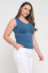 Love It Curvy Reversible High-Low Neckline Seamless Tank