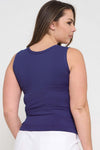 Plum High-Low Reversible Neckline Seamless Tank Top