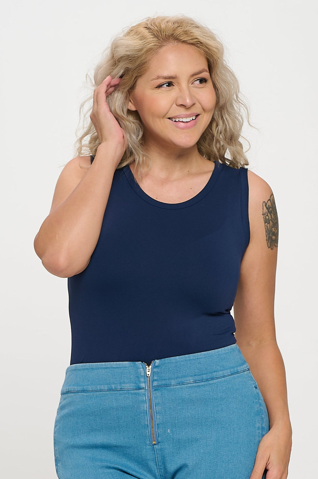 Plum High-Low Reversible Neckline Seamless Tank Top