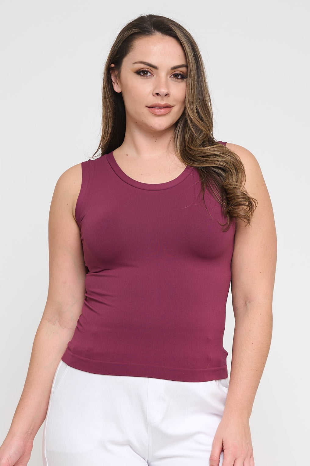 Spicy Mint High-Low Reversible Neckline Seamless Tank Top
