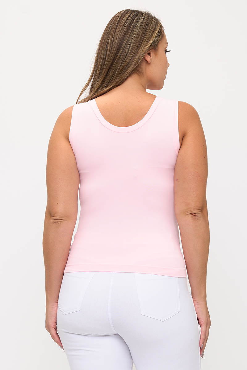 Love It Curvy Reversible High-Low Neckline Seamless Tank