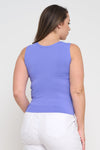 Denim High-Low Reversible Neckline Seamless Tank Top