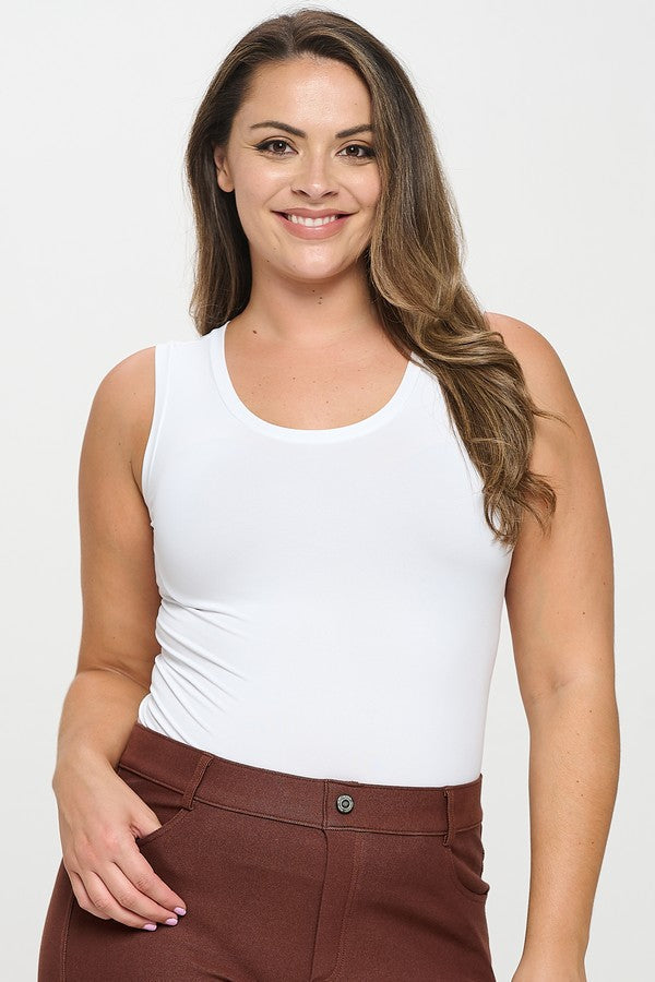 Love It Curvy Reversible High-Low Neckline Seamless Tank