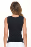 Black High-Low Reversible Neckline Seamless Tank Top