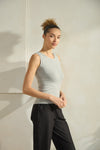 Nude High-Low Reversible Neckline Seamless Tank Top