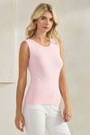 Denim High-Low Reversible Neckline Seamless Tank Top
