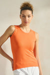 Red High-Low Reversible Neckline Seamless Tank Top