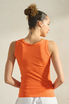 Sky Blue High-Low Reversible Neckline Seamless Tank Top