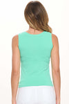 Light Mocha High-Low Reversible Neckline Seamless Tank Top