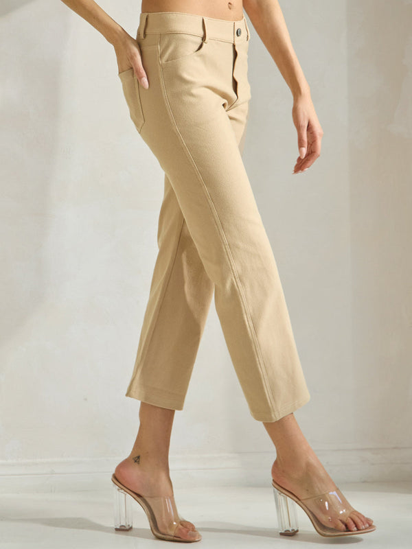 Classic Solid Straight Leg Crop Jeggings | Love It Curvy