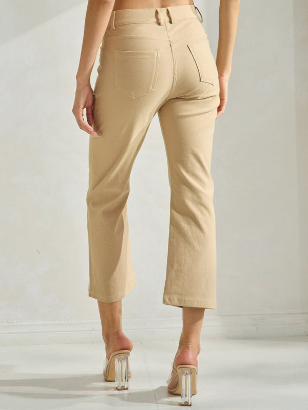 Classic Solid Straight Leg Crop Jeggings | Love It Curvy
