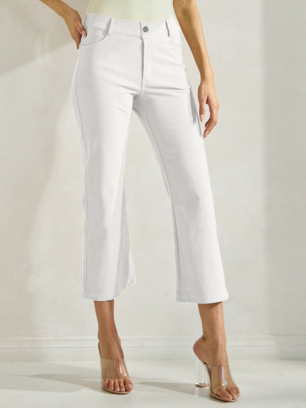 Classic Solid Straight Leg Crop Jeggings | Love It Curvy