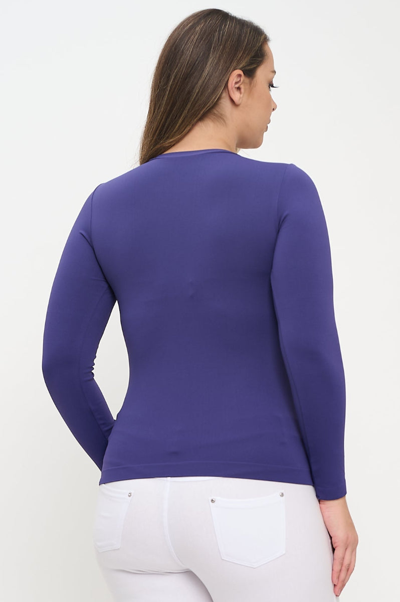 Love It Curvy Seamless Round Neck Long Sleeve Top