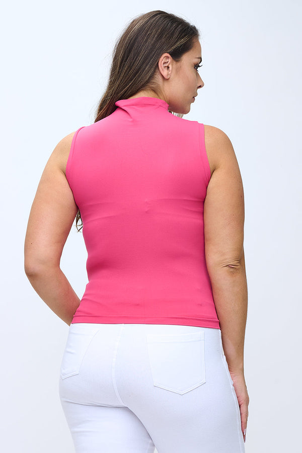Mock Neck Seamless Sleeveless Tank | Love It Curvy