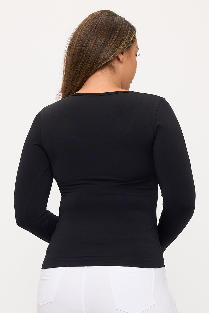 Love It Curvy Sculpted Chic Seamless Long Sleeve Top