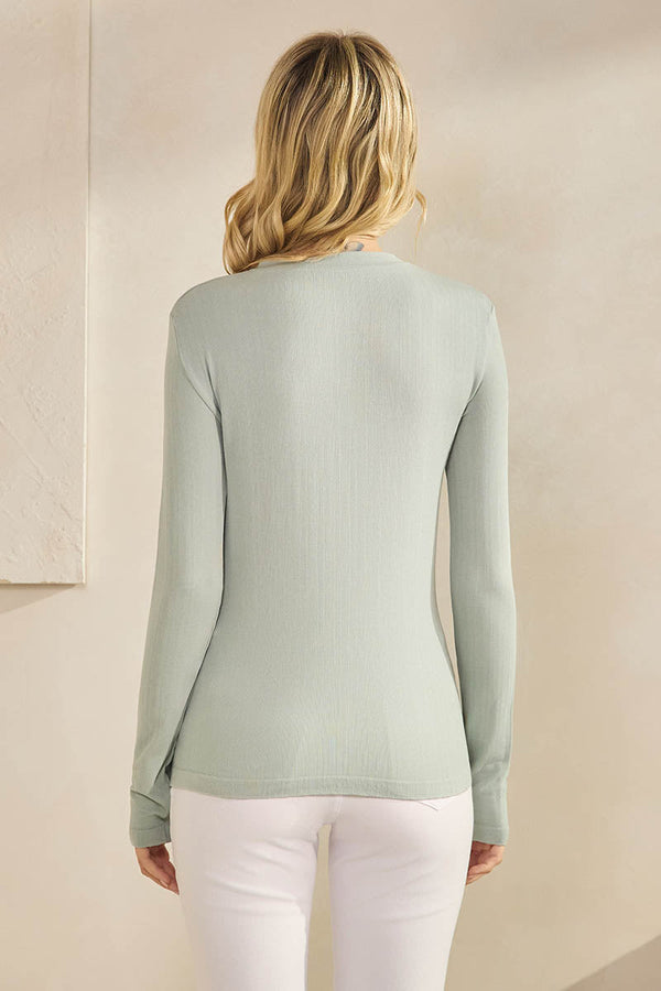 Seamlessly Soft Ribbed Modal Mock Neck Long Sleeve Top | Love It Curvy