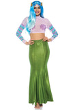"Shimmer Spandex Mermaid Costume Maxi Skirt - Small-Medium - Green LA-86771GRNSM"