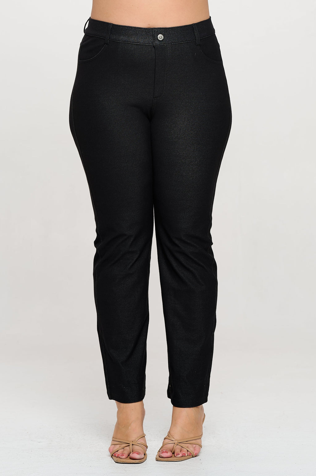 Plus Size Women's Classic Solid Straight Leg Jeggings | Love It Curvy