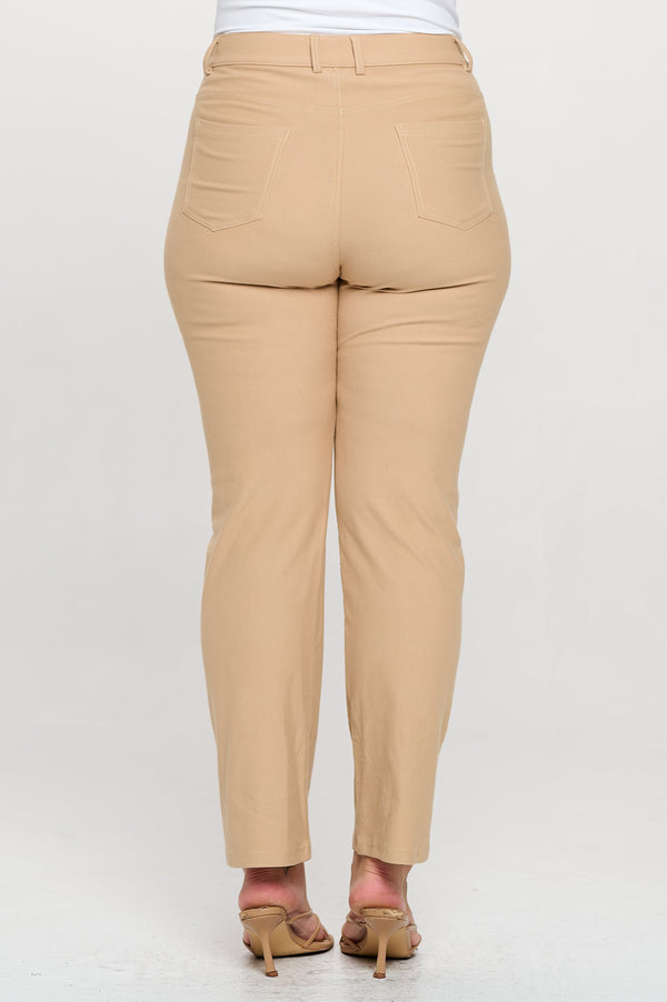Plus Size Women's Classic Solid Straight Leg Jeggings | Love It Curvy