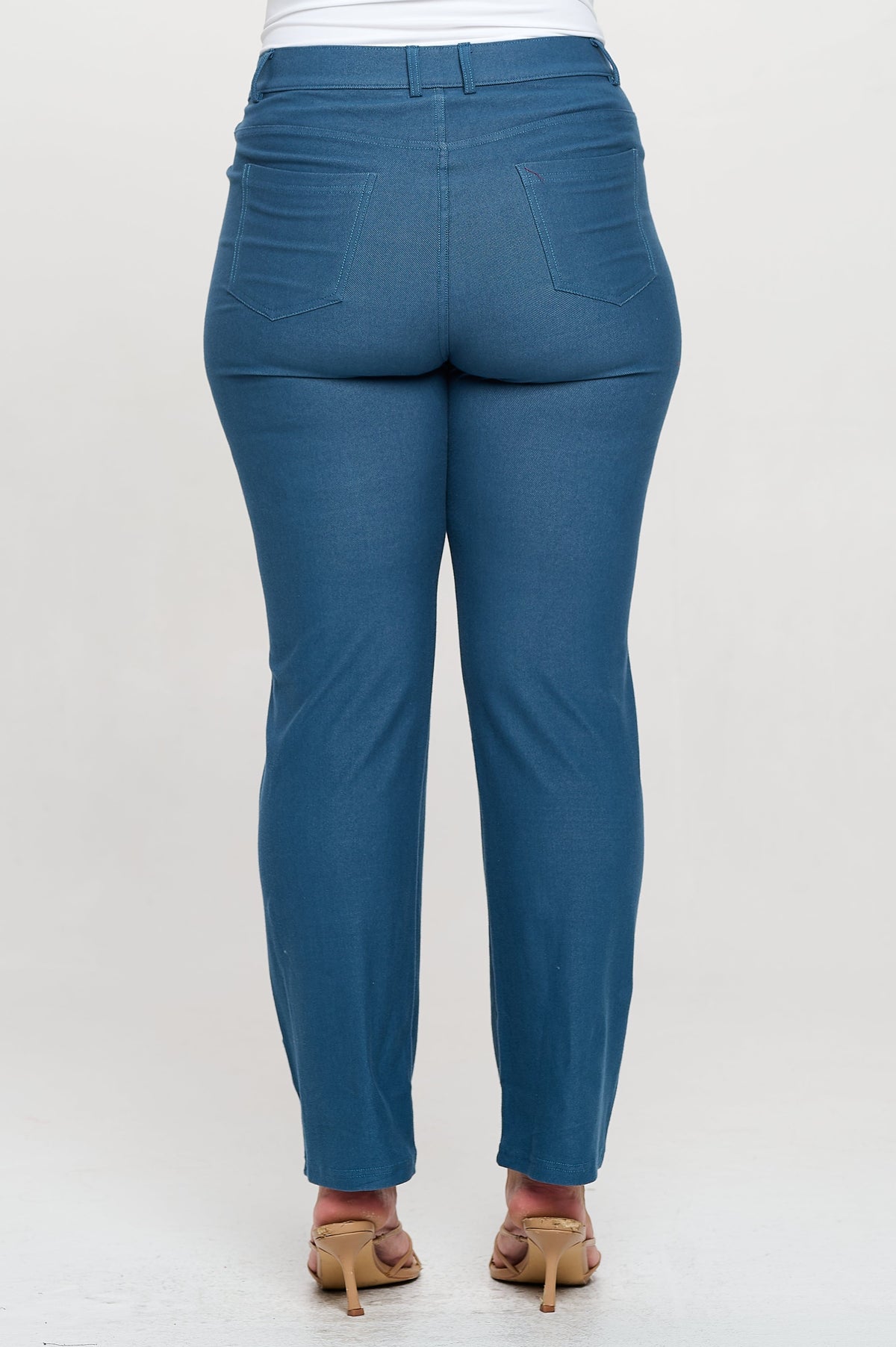 Plus Size Women's Classic Solid Straight Leg Jeggings | Love It Curvy