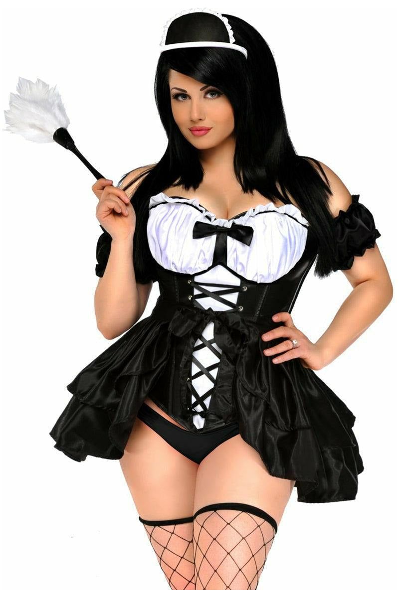 Top Drawer 4 PC French Maid Costume - Love it Curvy