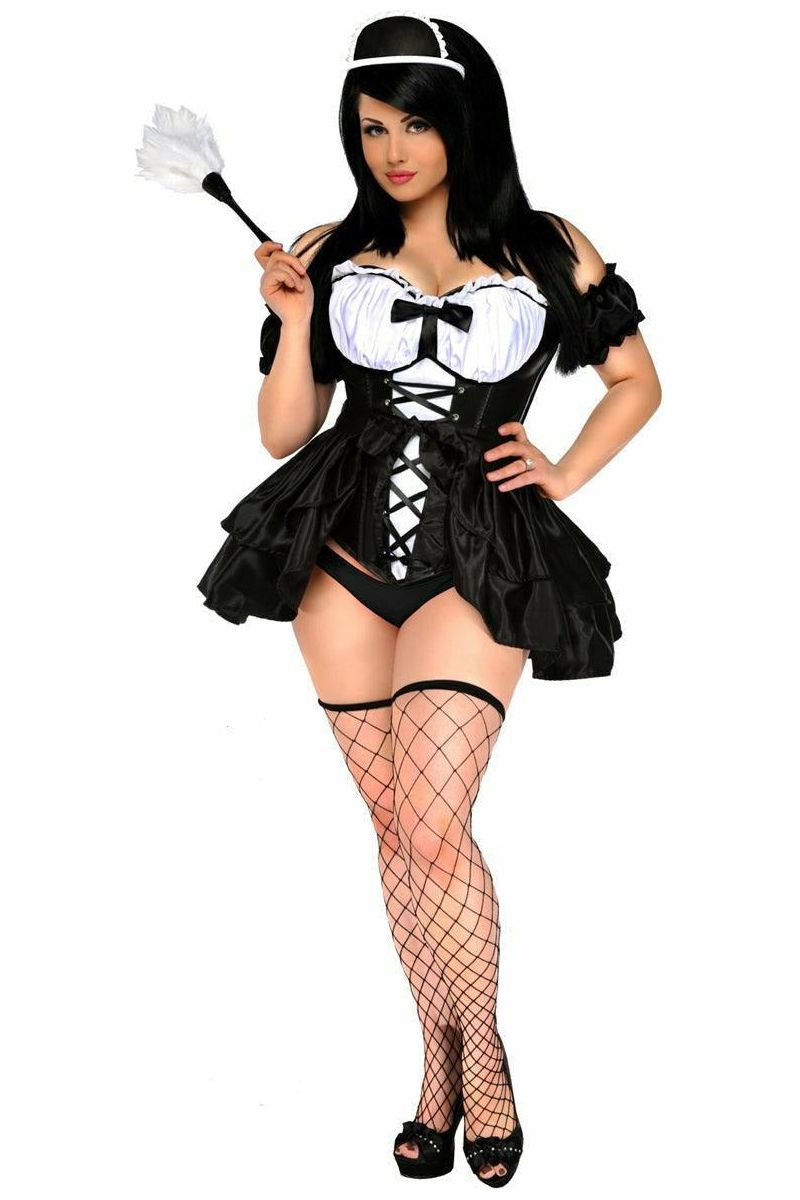 Top Drawer 4 PC French Maid Costume - Love it Curvy