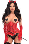 Top Drawer 4 PC Red Pin-Up Devil Corset Costume - Love it Curvy