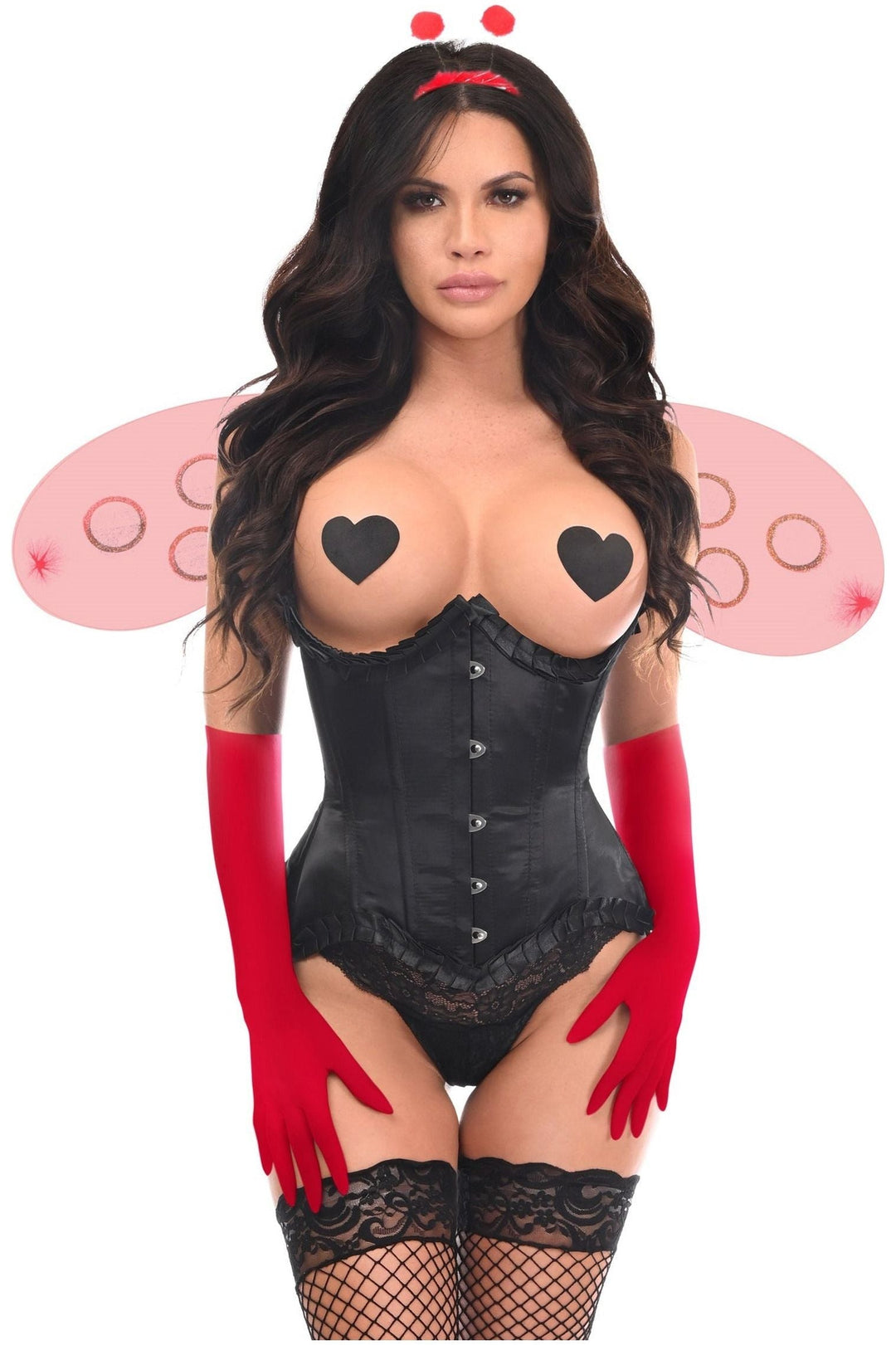Top Drawer 4 PC Pin-Up Ladybug Corset Costume - Love it Curvy